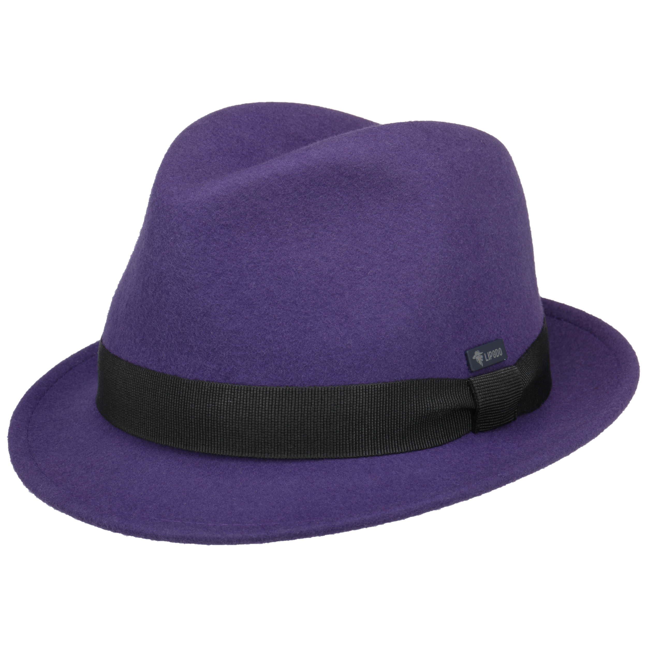 purple trilby hat