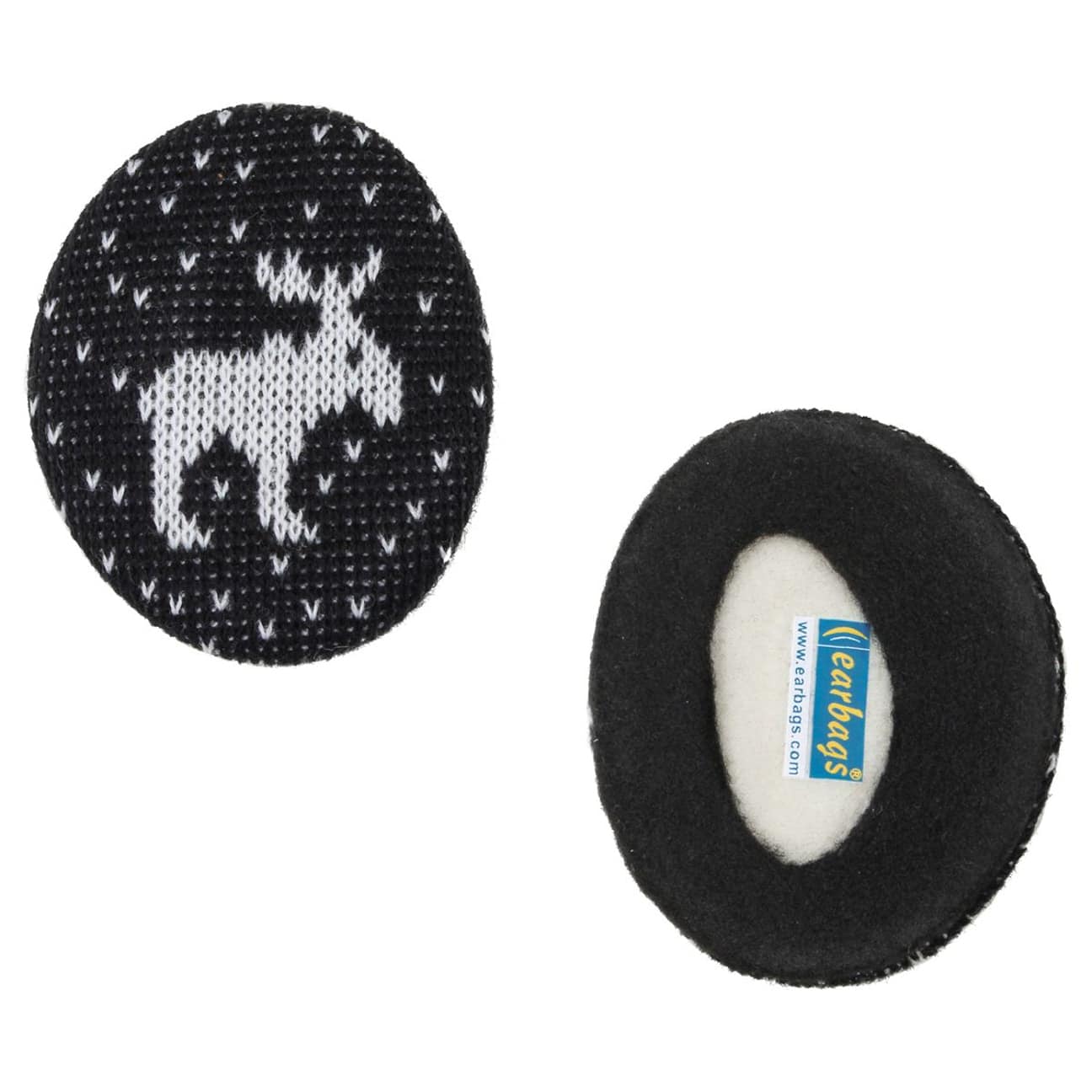 Earbags Ohrenwärmer Elch Design - Schwarz Größe L