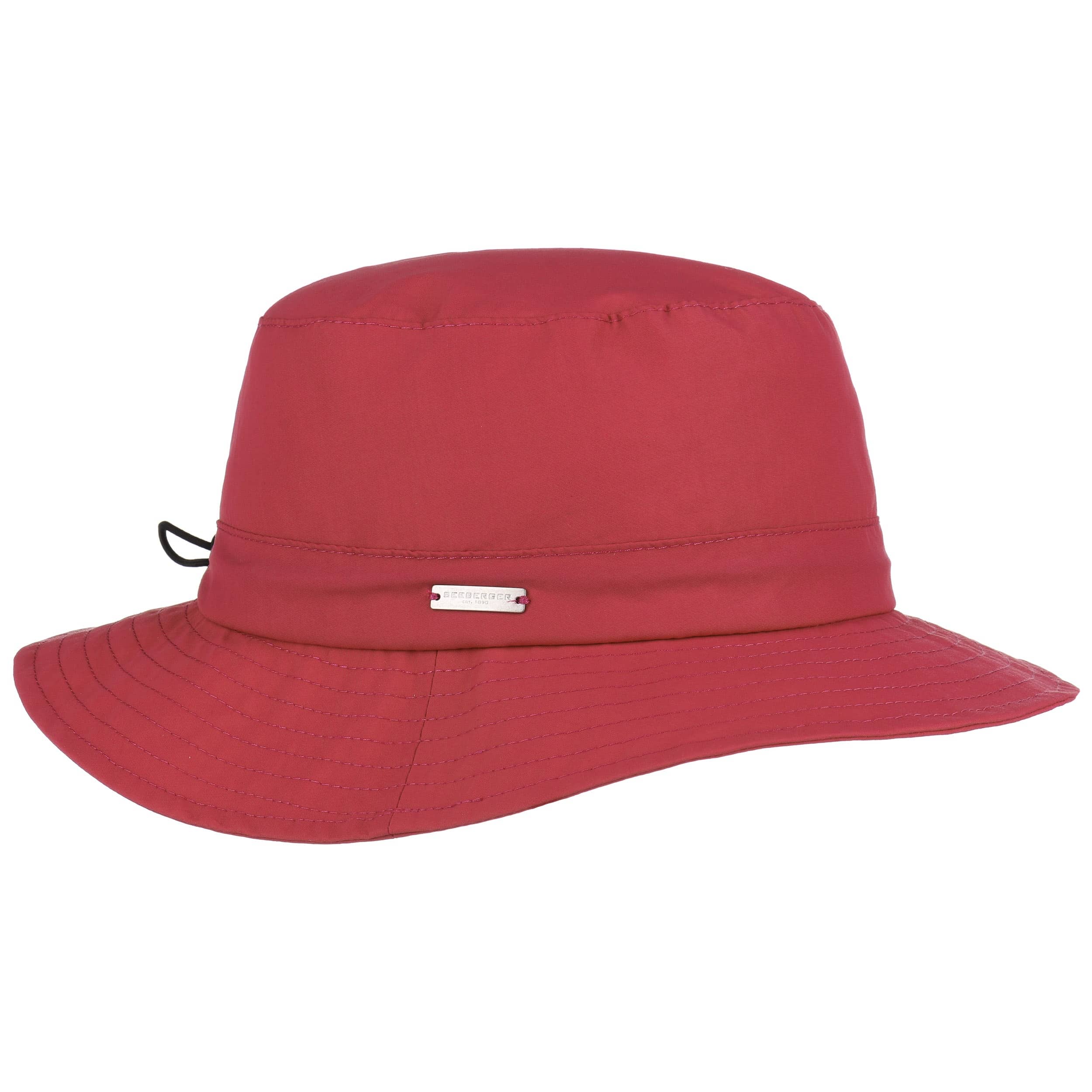 red rain hat