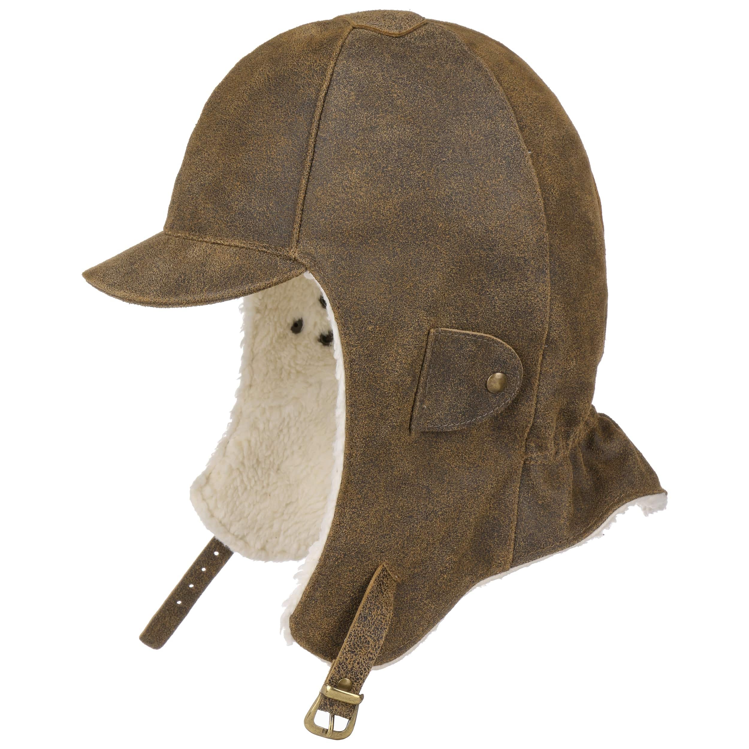 leather aviator hat