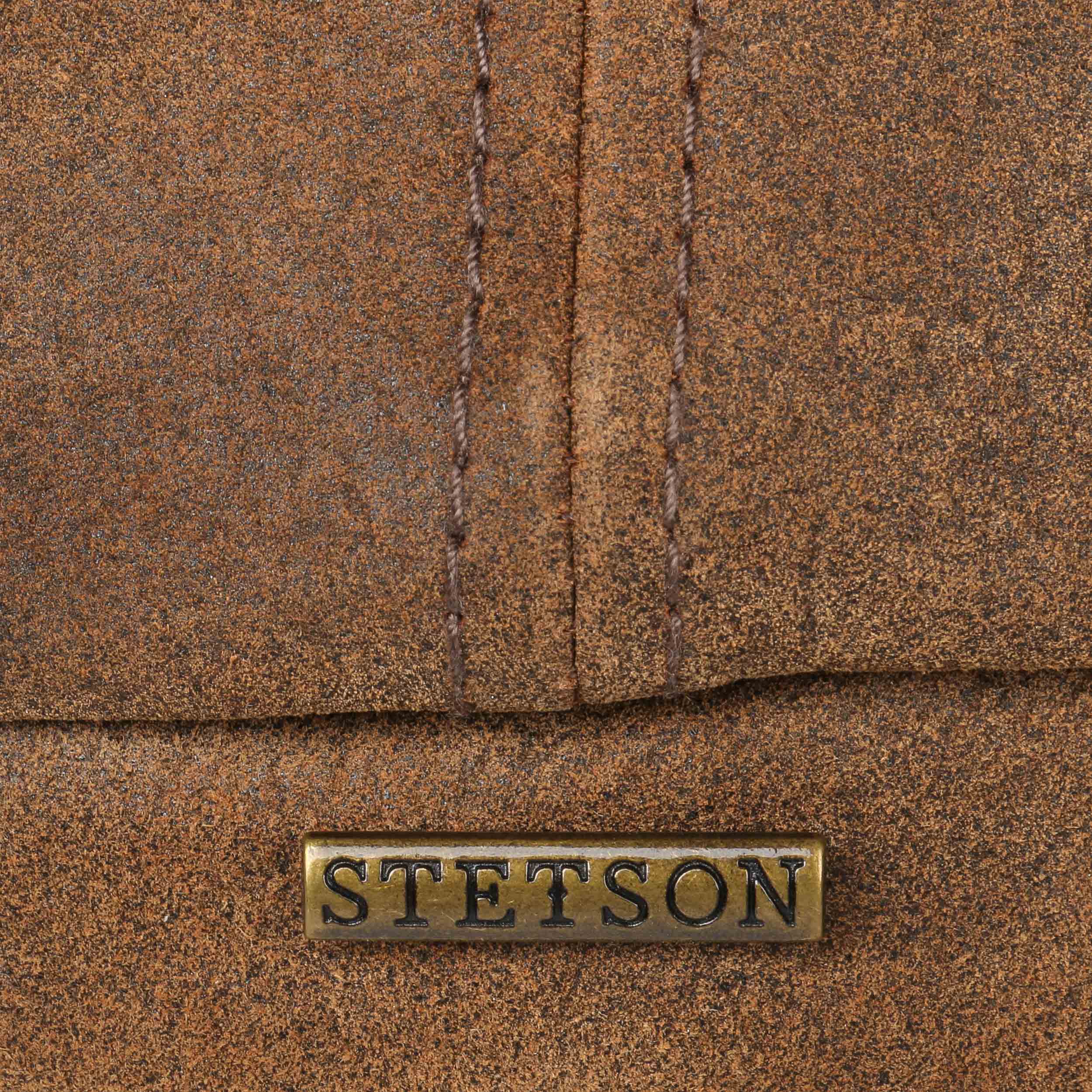 stetson burney leather newsboy cap