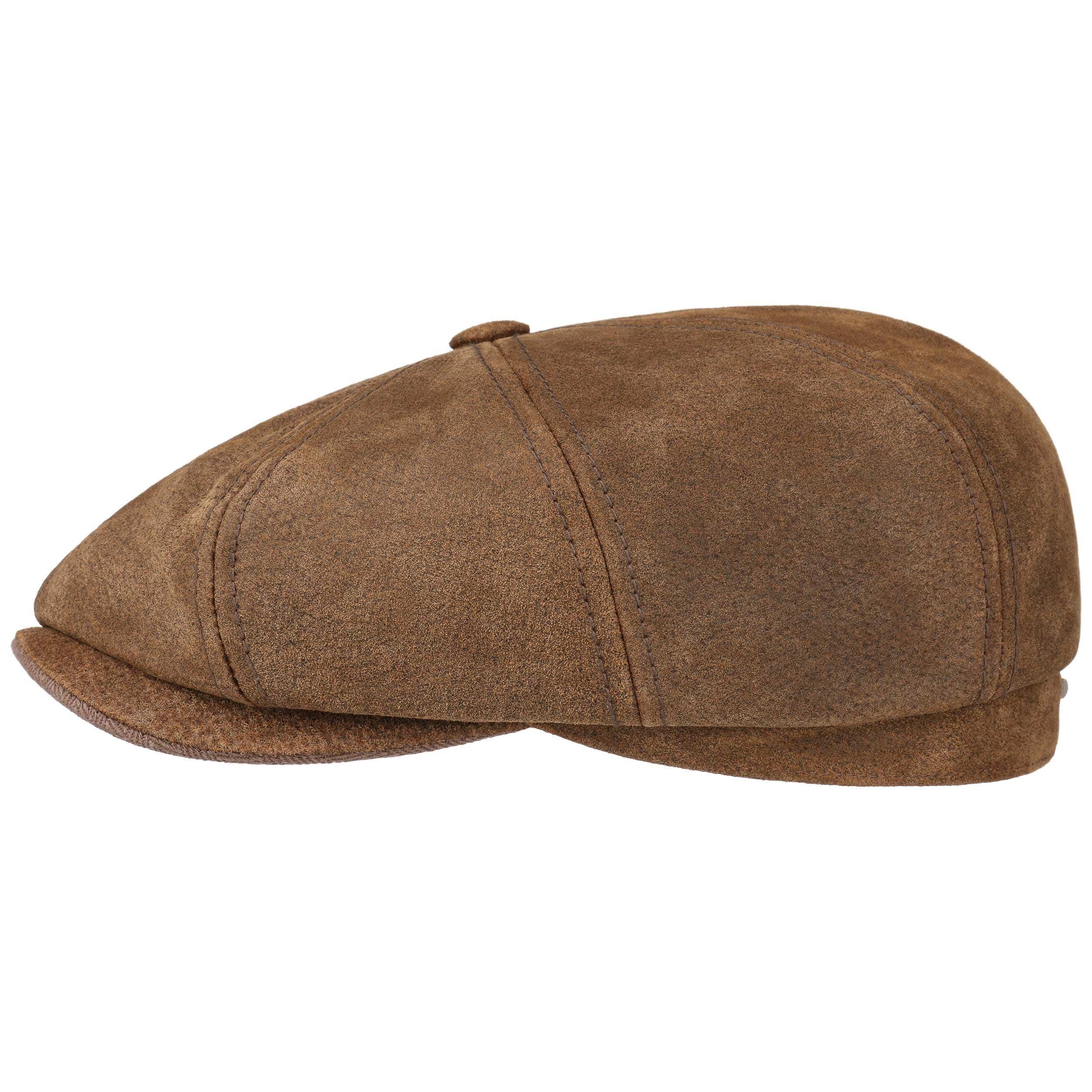 stetson burney leather newsboy cap