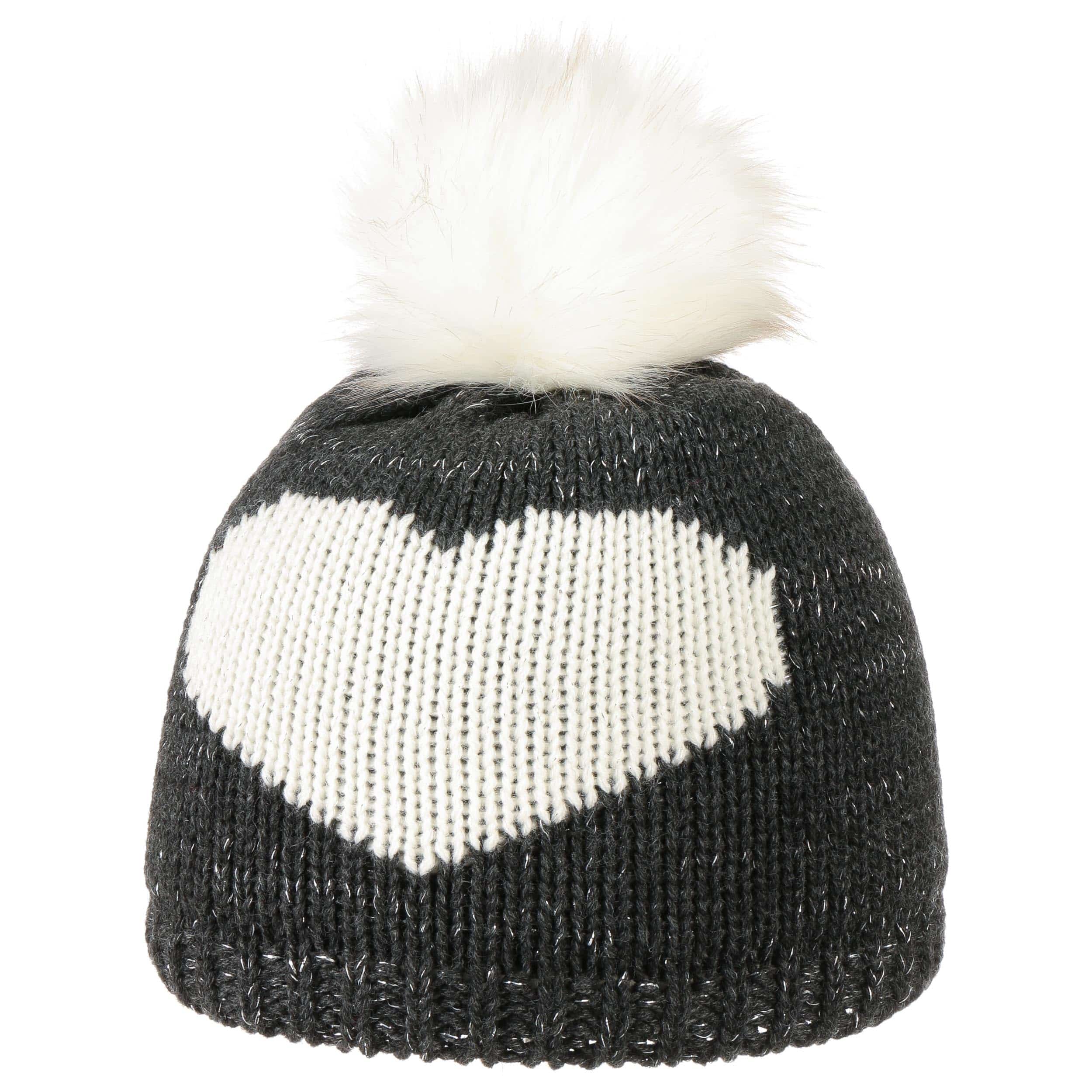 girls grey pom pom hat