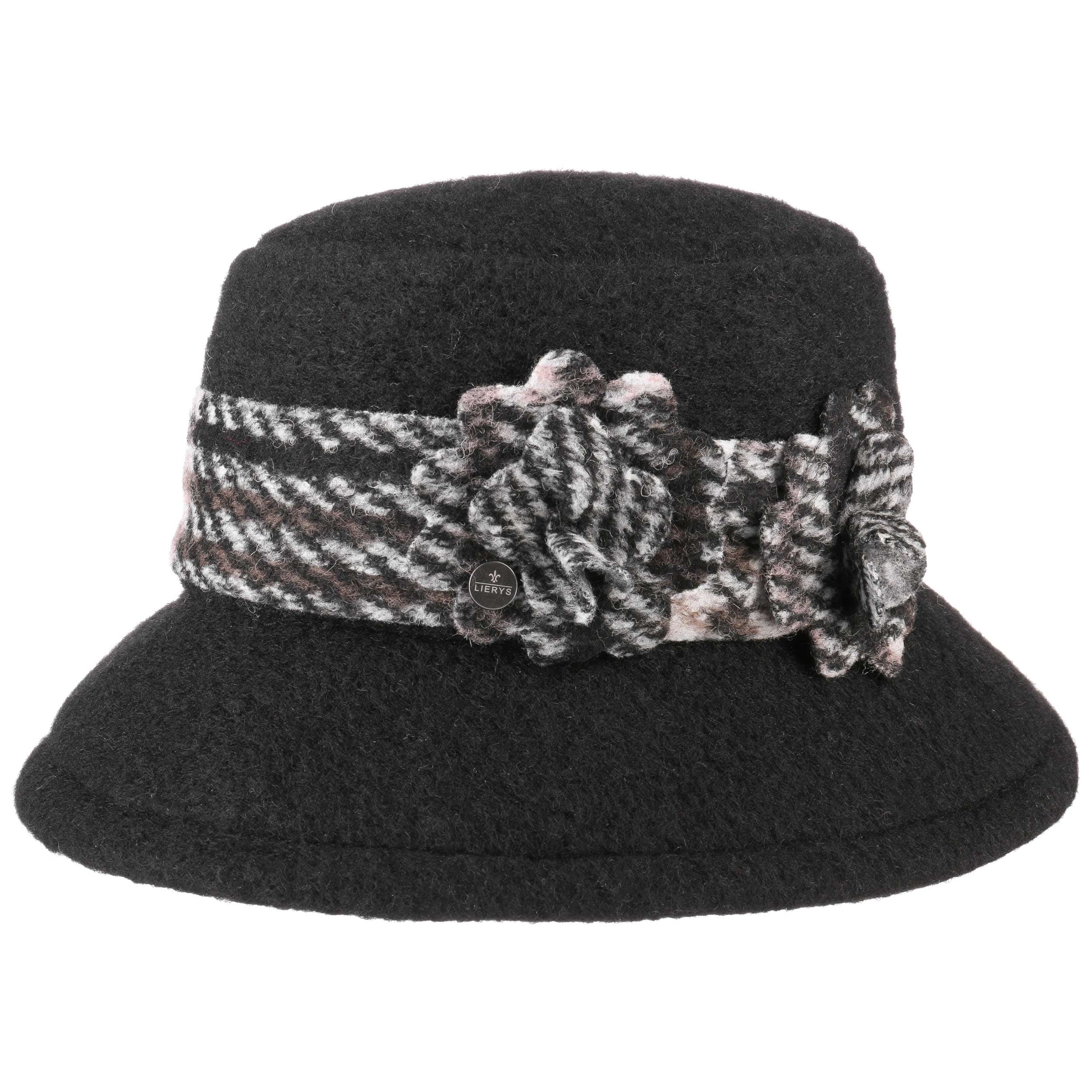 black wool floppy hat