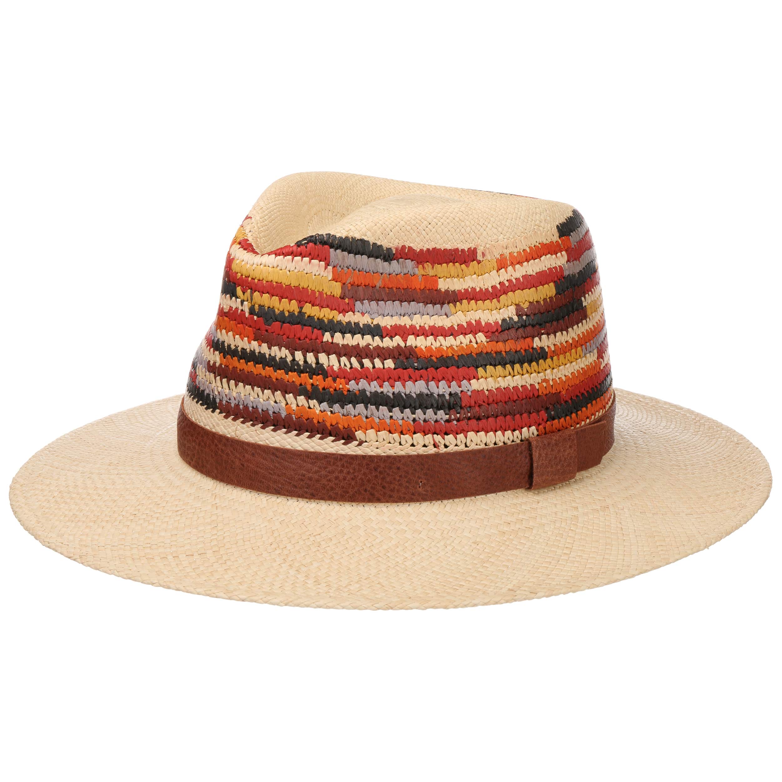 coloured panama hats