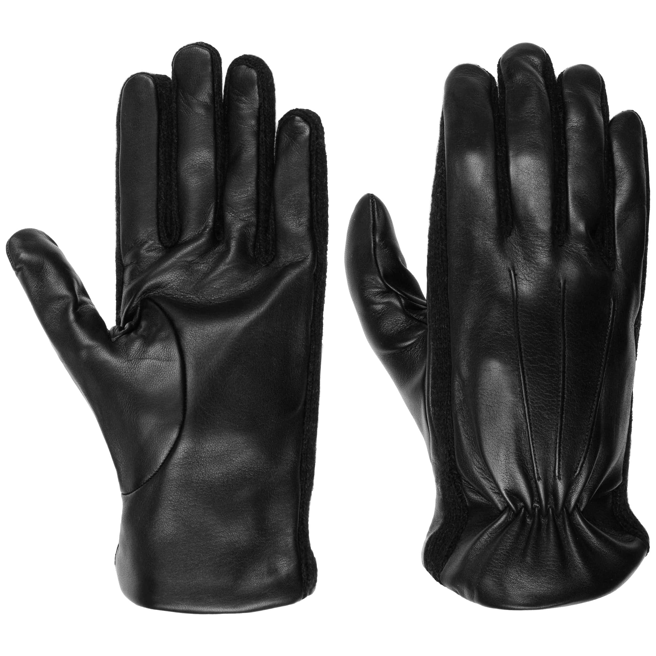 black leather men's gloves