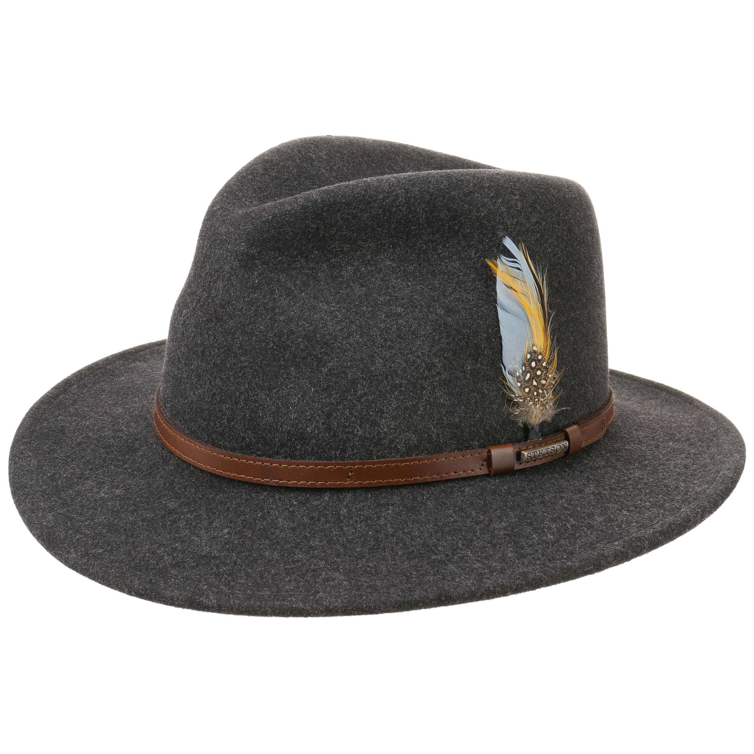 Chapeau Stetson Vitafelt Gris Anthracite - Taille 57 - Occasion Très Bon état - Homme