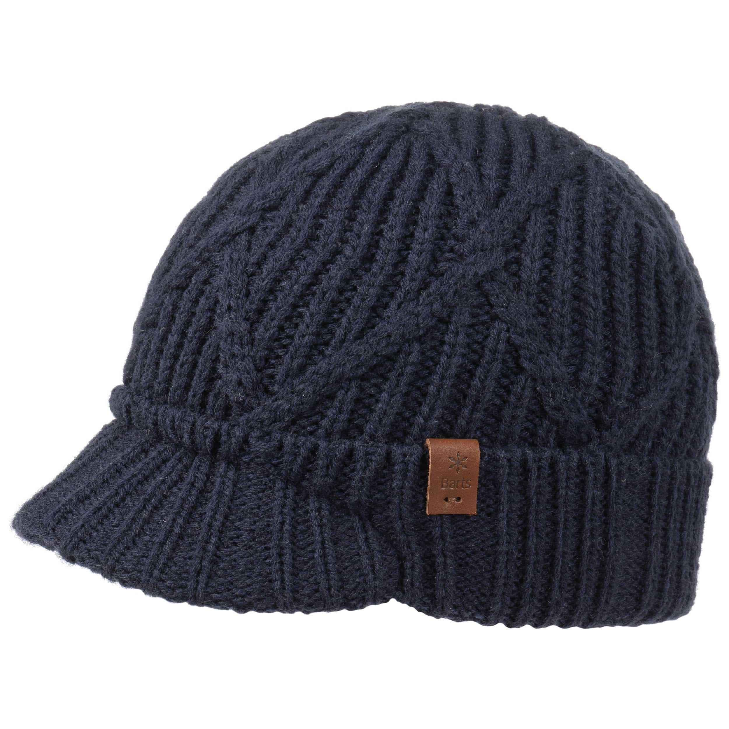 peaked bobble hat