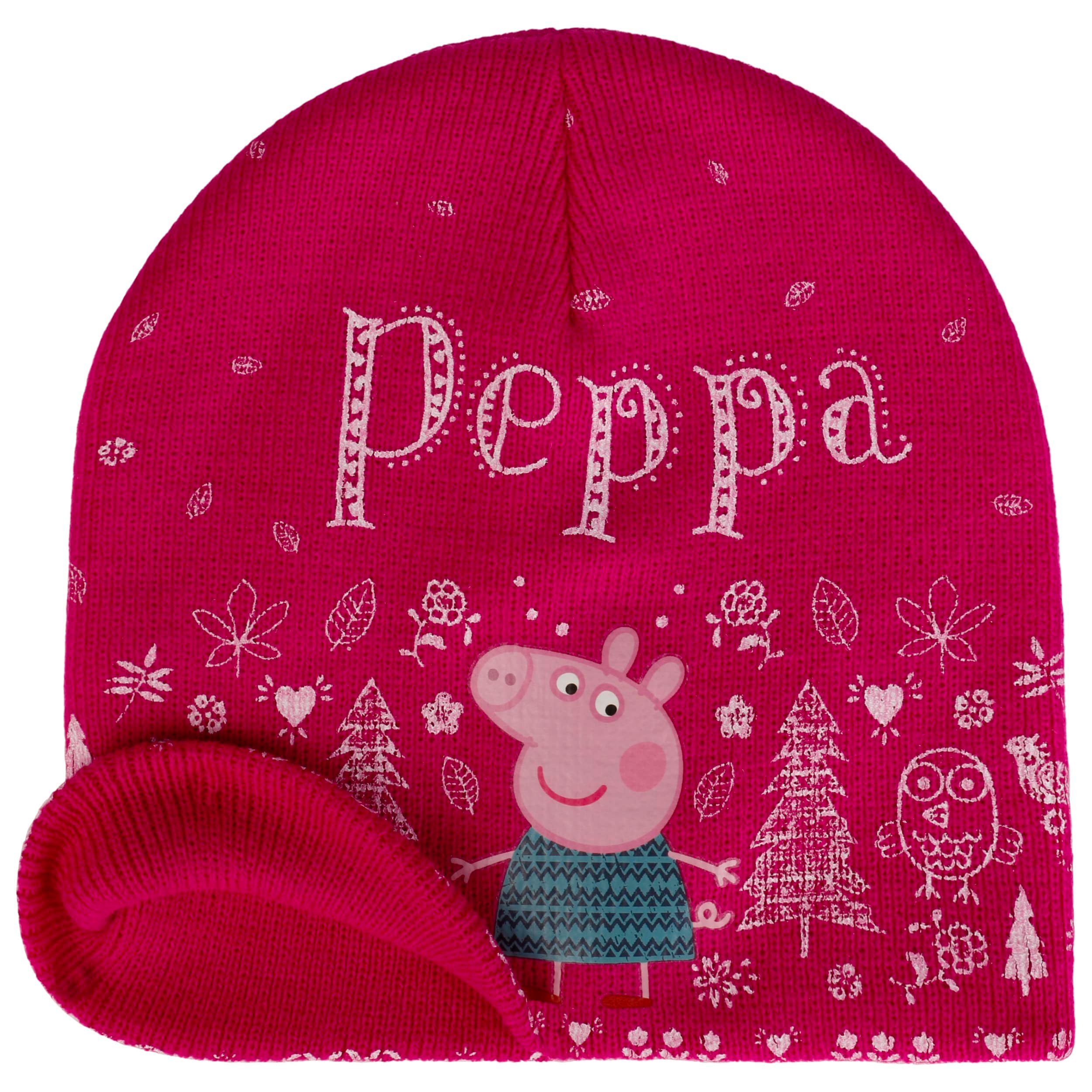 Peppa Pig Winter-Set Für Kinder – Mütze Und Handschuhe, Größe 54, Blau, Mit Namensschild