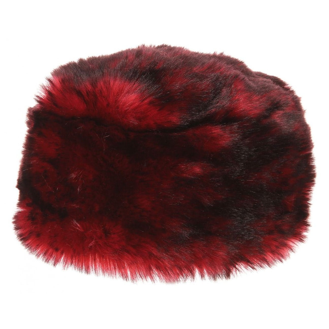 red faux fur hat