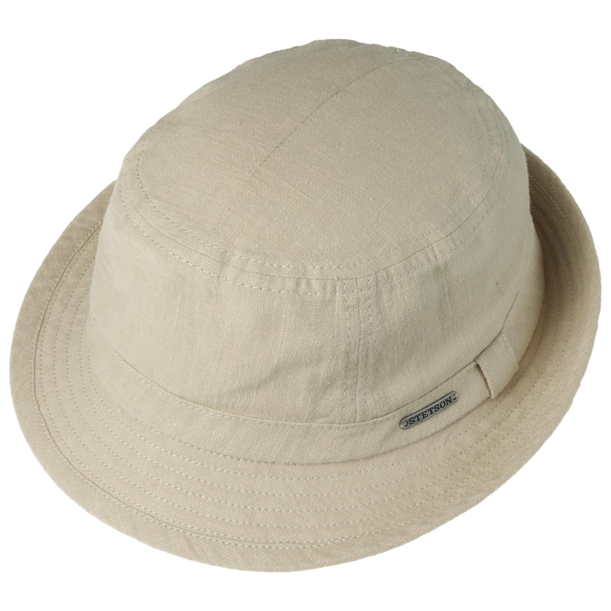 beige trilby hat