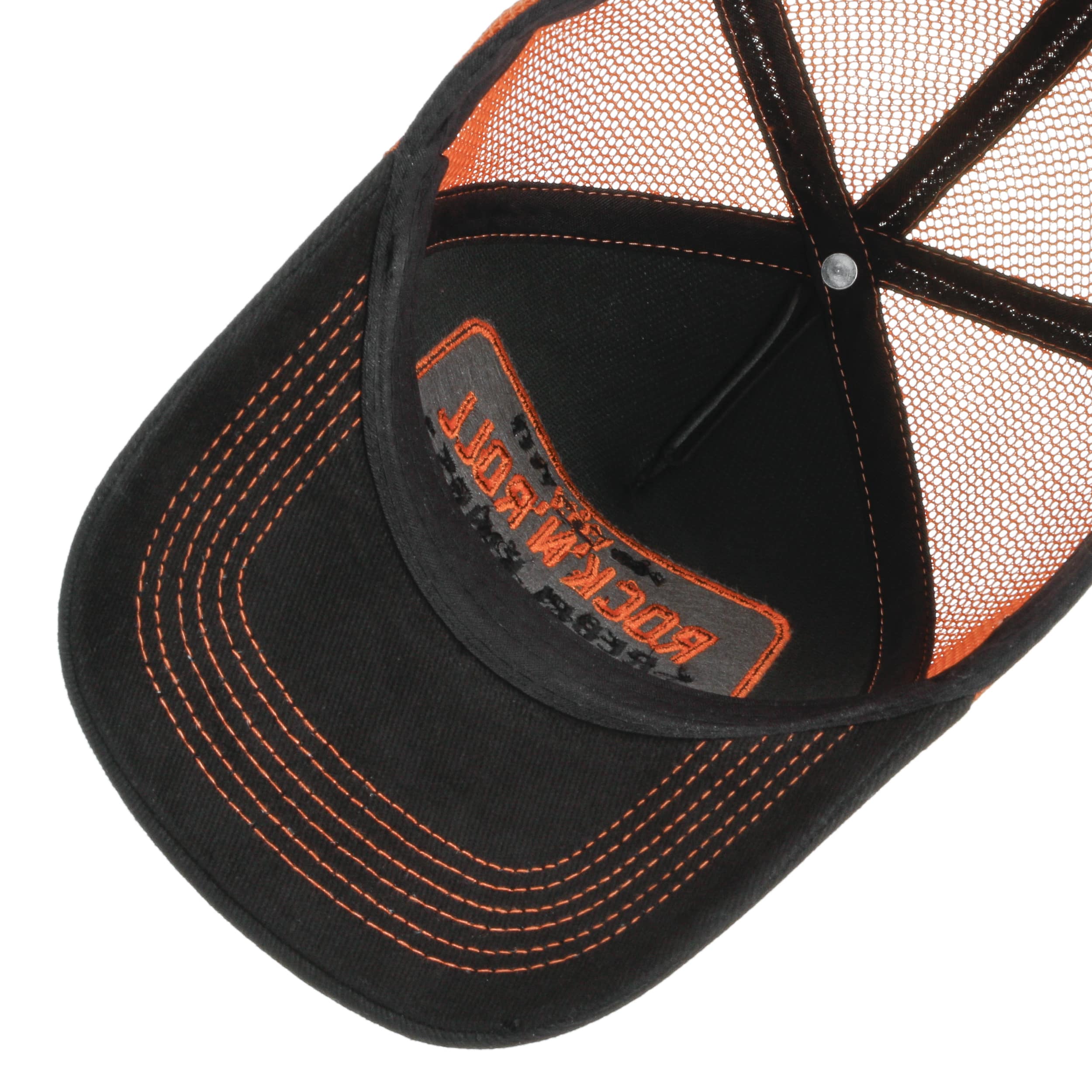 King Kerosin Trucker Cap - Never Fuck A Fucker Statement Kappe Orange/Schwarz