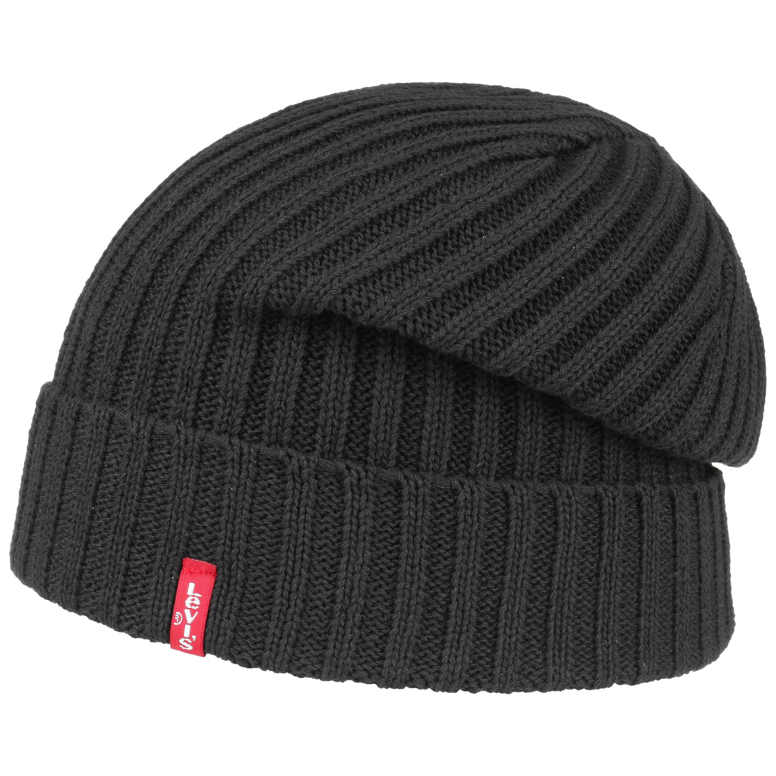 levi's ribbed beanie black