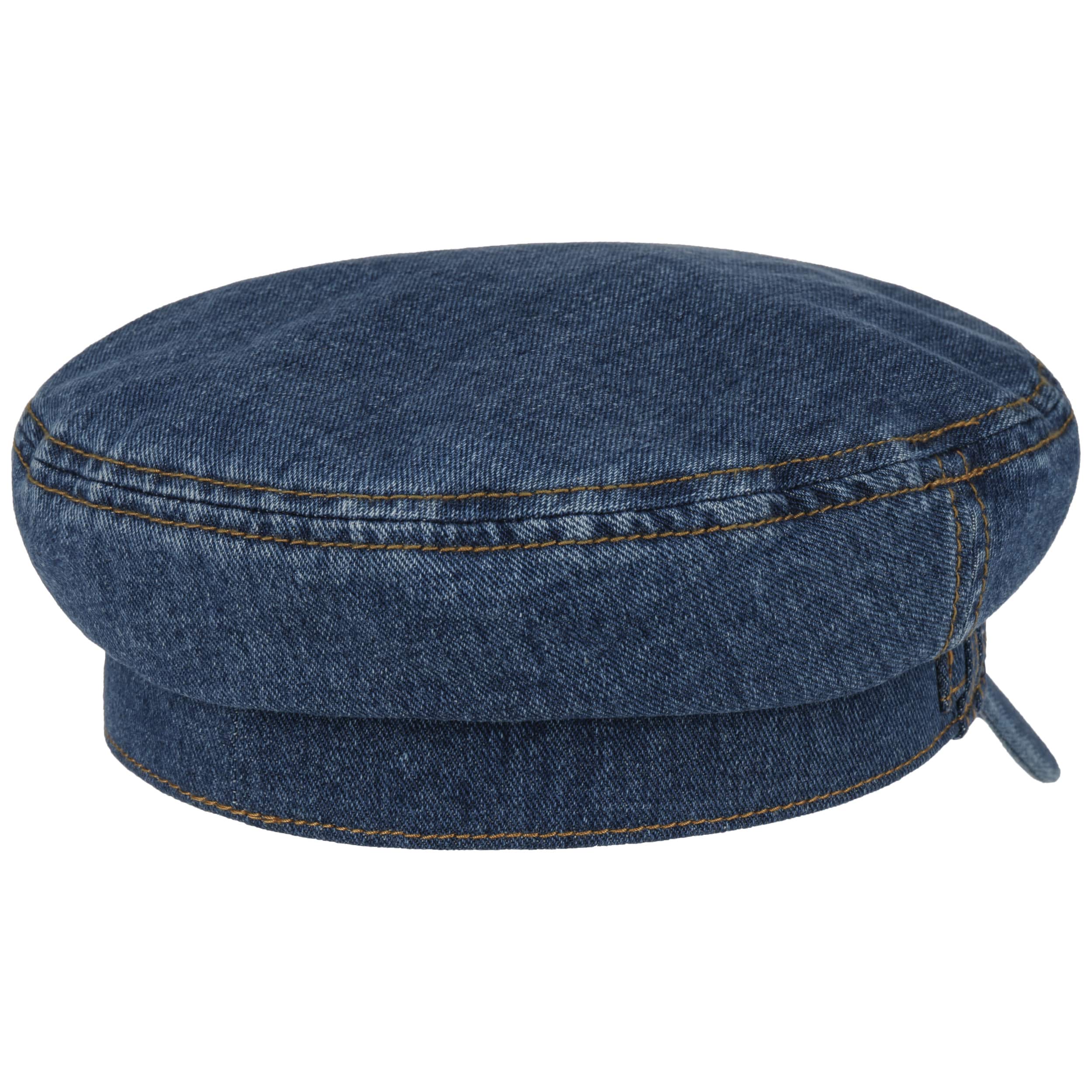 Stetson Berretto Marinaio Riders Blue Denim – Unisex In Cotone Lavato Con Fodera Organica, Visiera 5cm, Altezza Corona 8cm