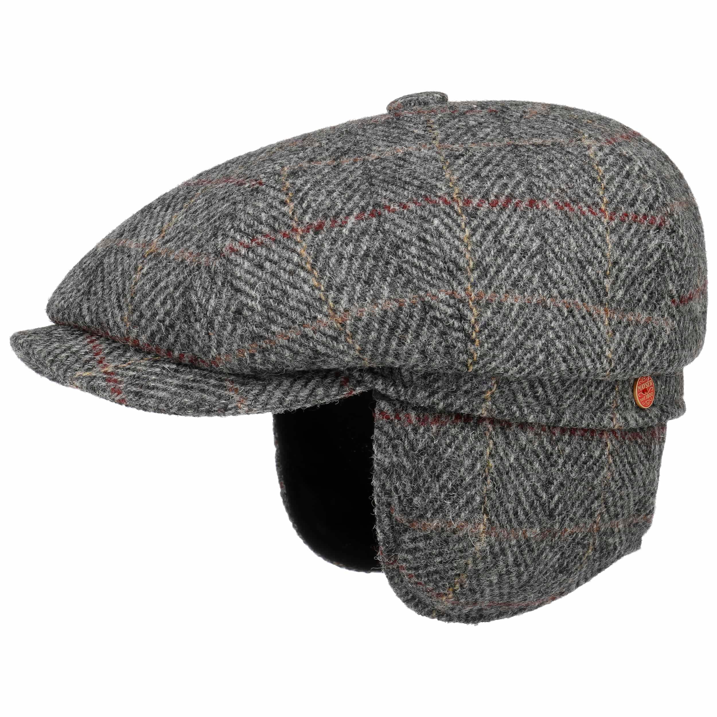 Mayser Casquette Plate Tweed – Gavroche En Laine – Fabriquée En UE, Doublure Coton