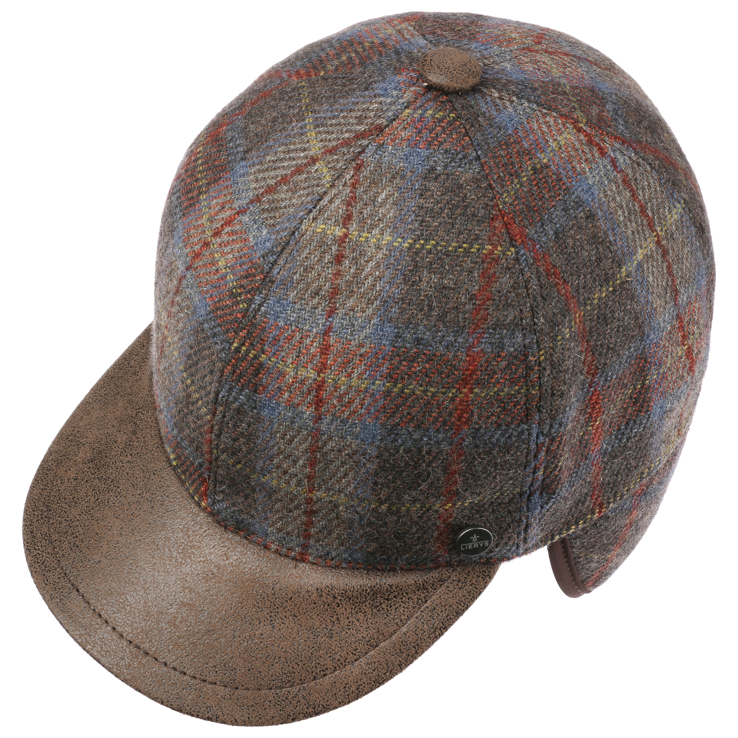 plaid wool cap with ear flaps