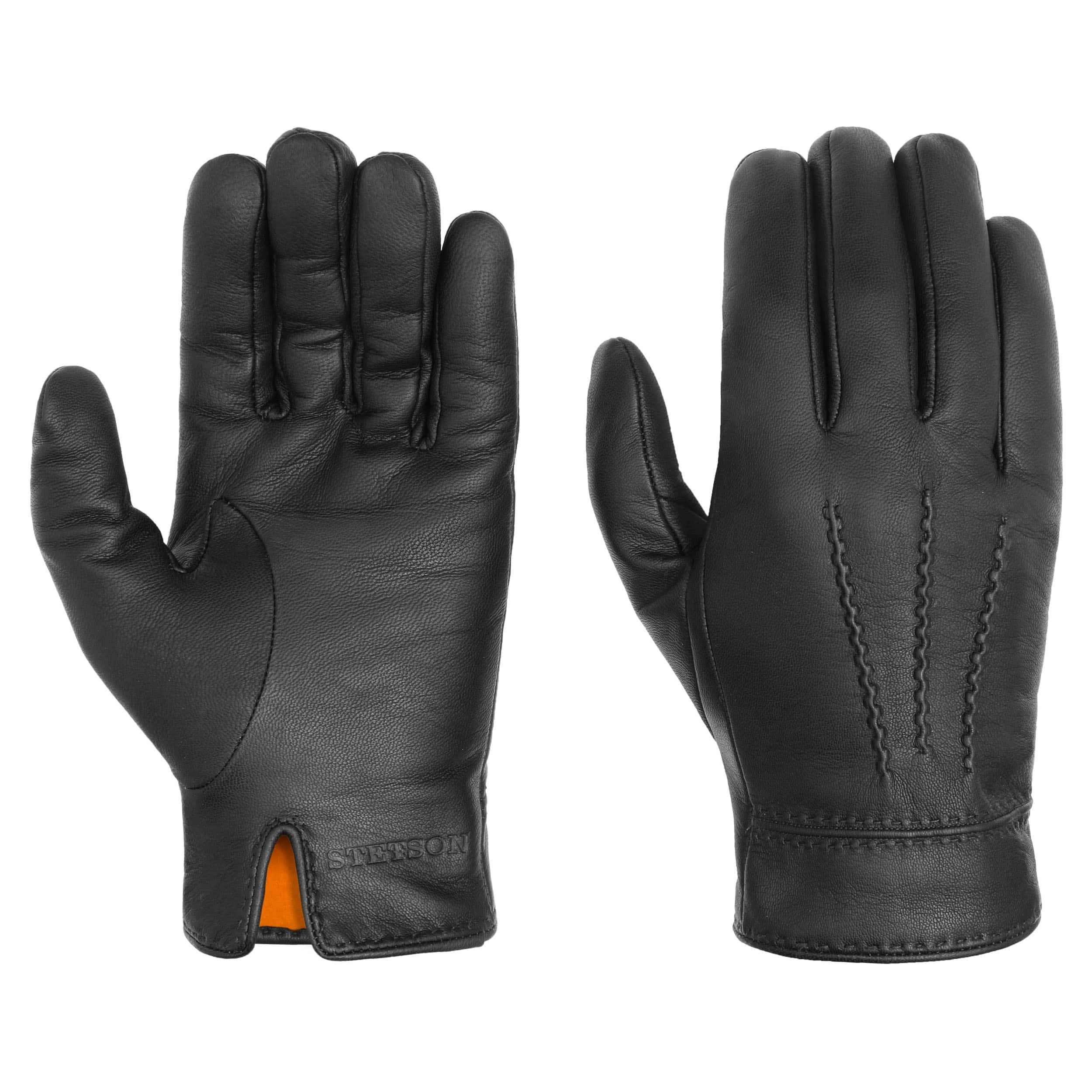 Stetson Classic Nappa Lederhandschuhe Handschuhe Herrenhandschuhe Fingerhandschuhe Damen/Herren mit Futter Herbst-Winter