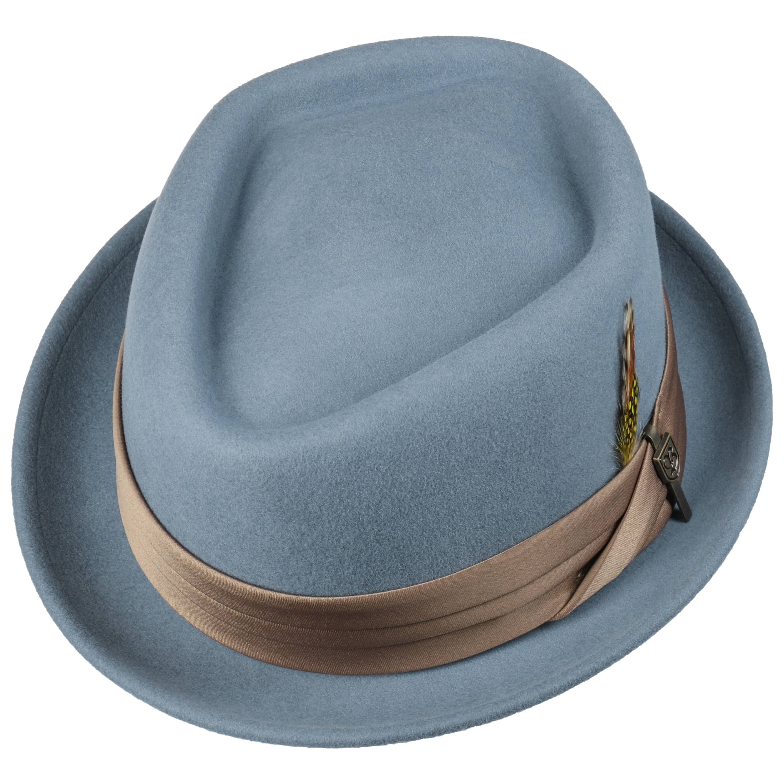 light blue felt hat