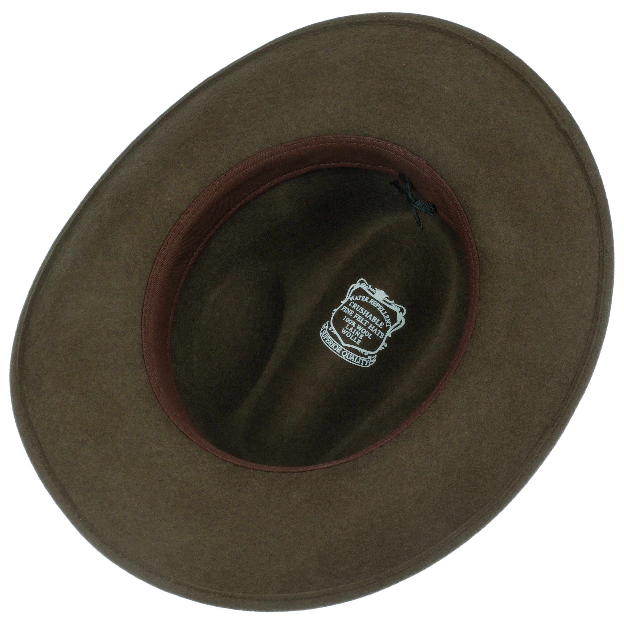 Wasserabweisend und knautschbar Cowboyhut mit Ledergarniturband Made in Italy LIERYS Tancaro Wool Westernhut Damen/Herren aus 100% Wolle Filzhut Herbst/Winter