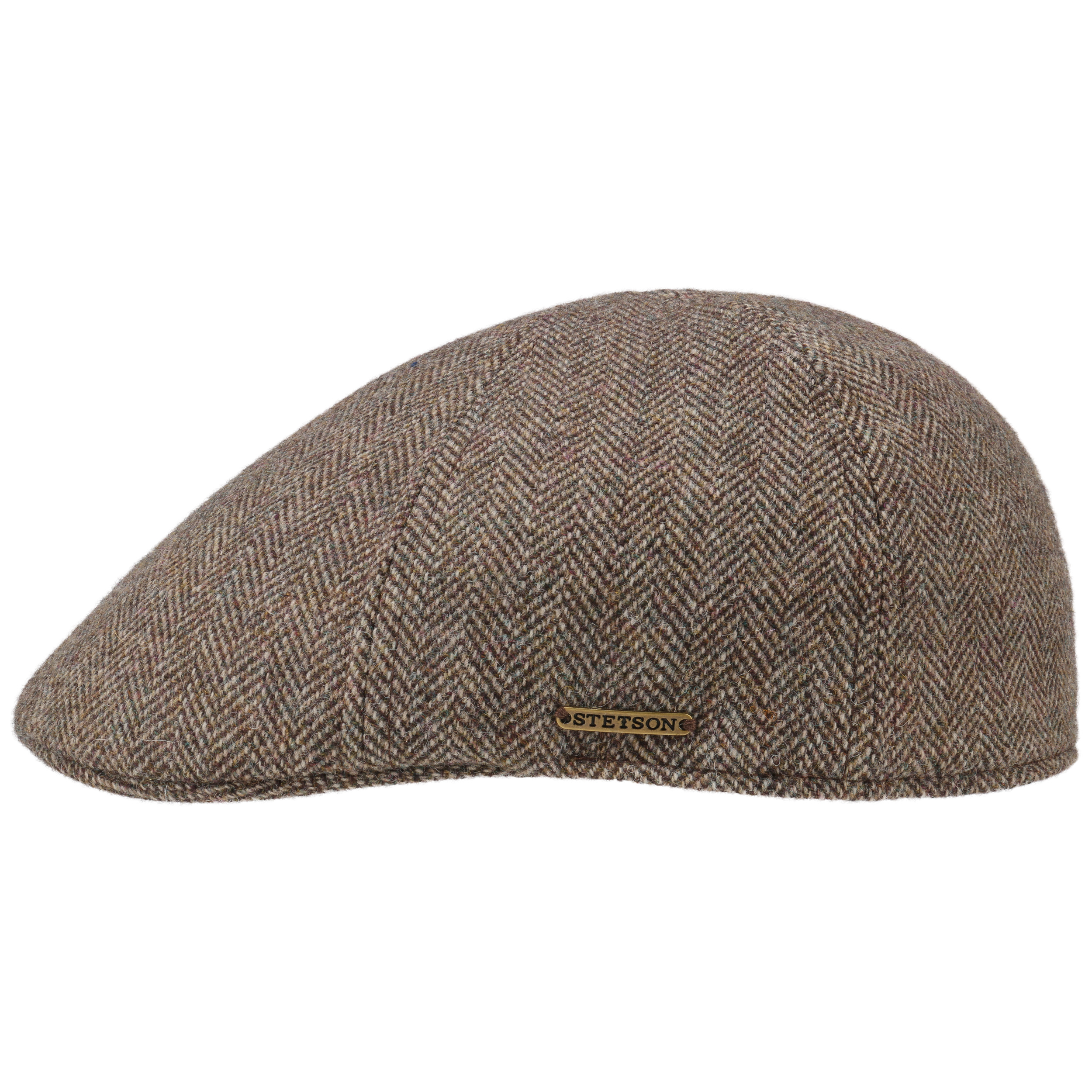 Baseballcap mit Schirmunterseite aus Leder- Herrencap Herringbone Design Basecap Herbst//Winter Stetson Plano Wool Cap Herren Wintercap Kappe mit Baumwollfutter