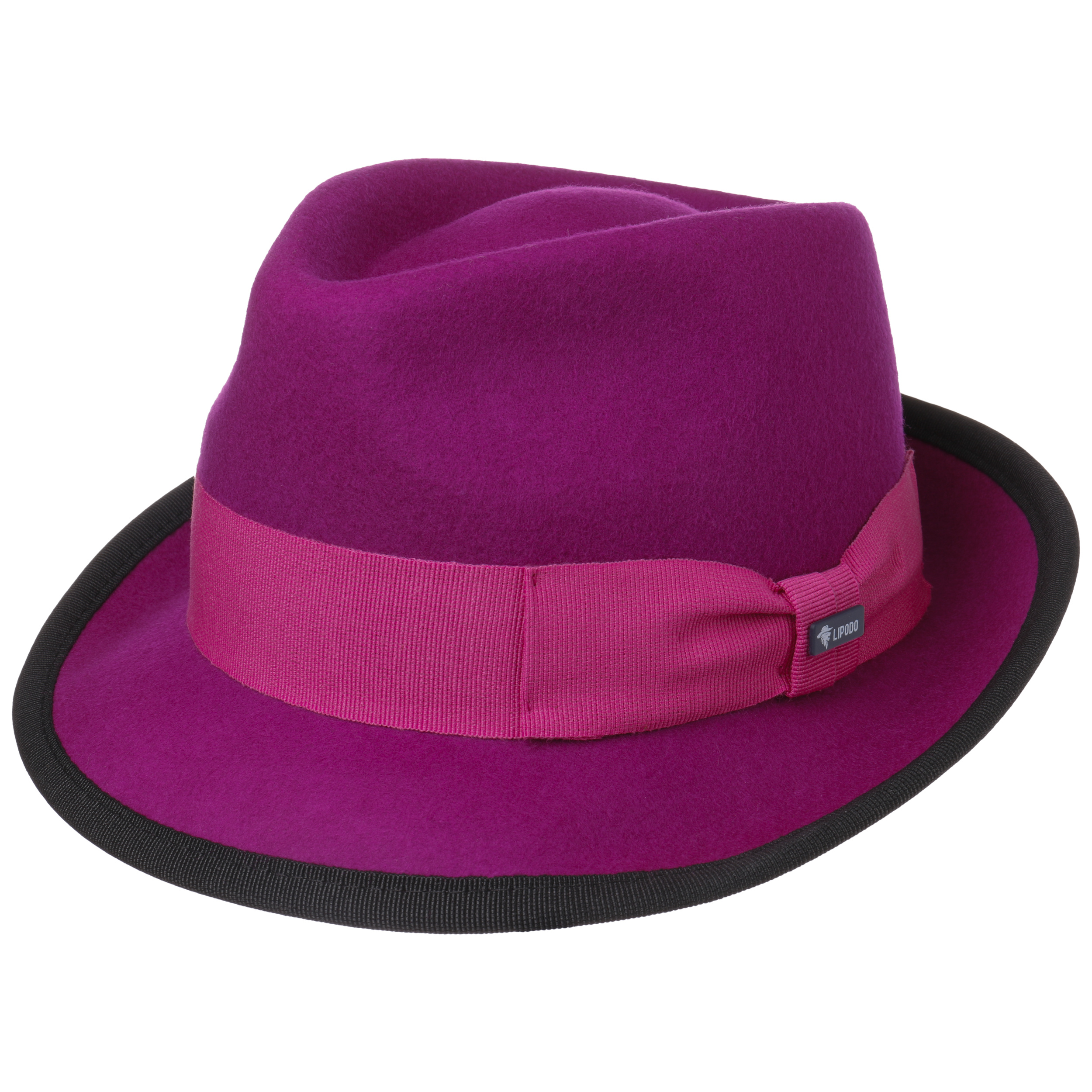 Lipodo Starlight Trilby Filzhut Damen - Mit Strassschnalle Made In Italy