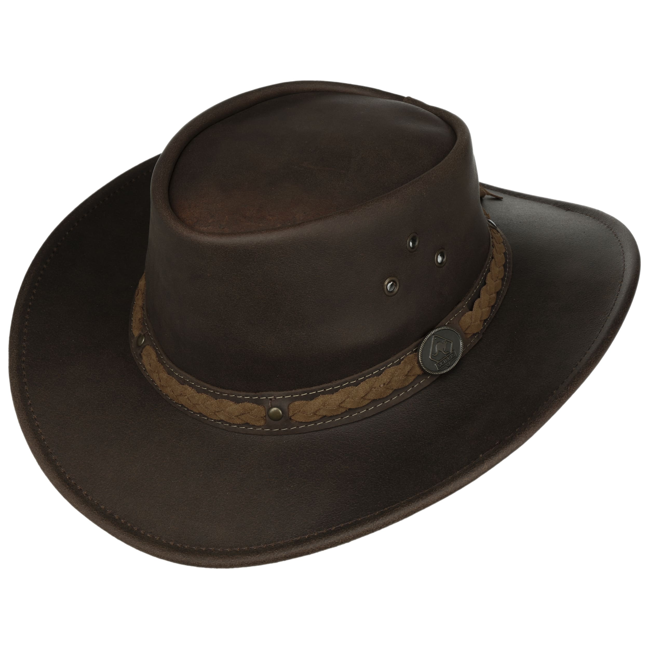 Lederhut Western Cowboy Unisex - Outdoor Hut Für Reiten, Wandern