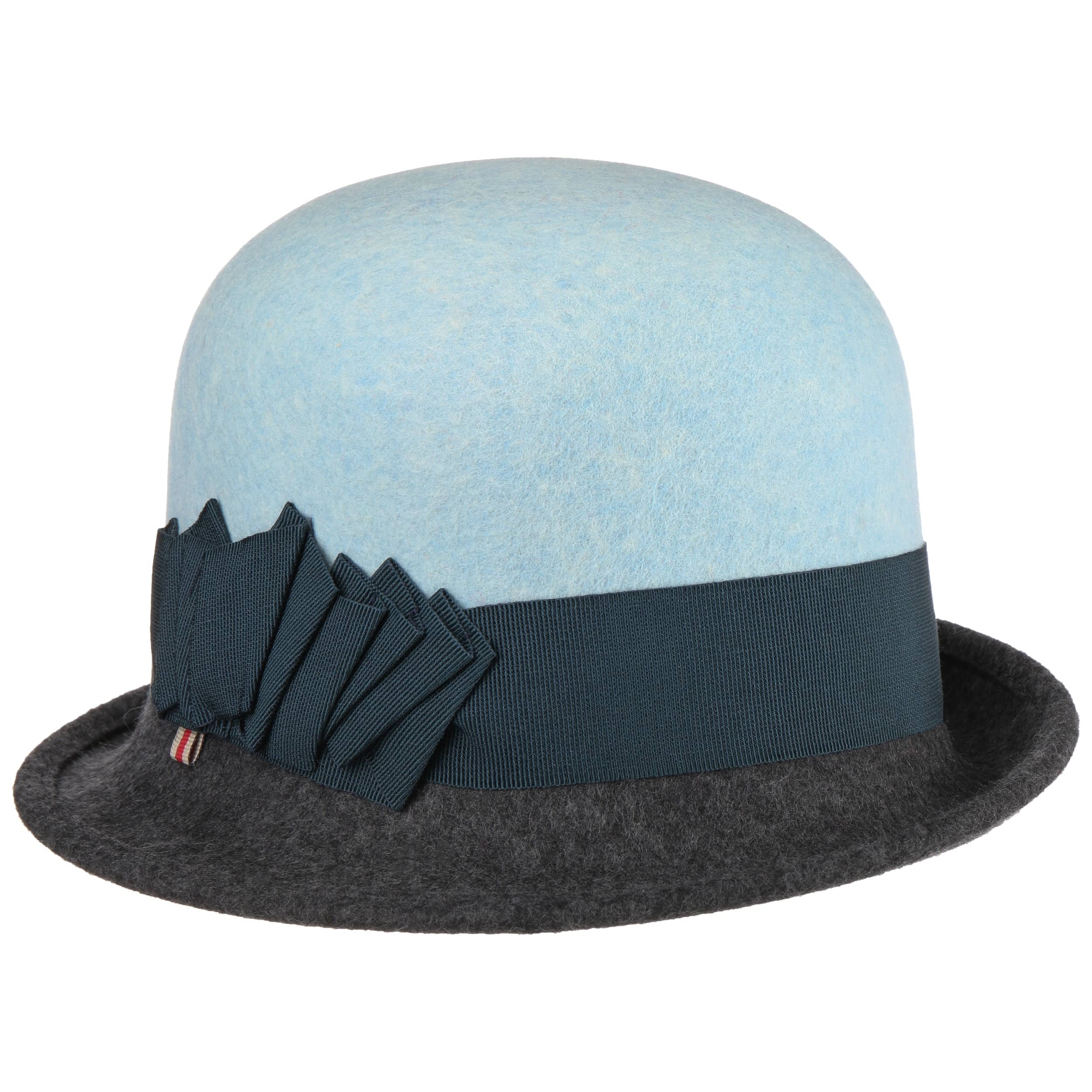 light blue felt hat