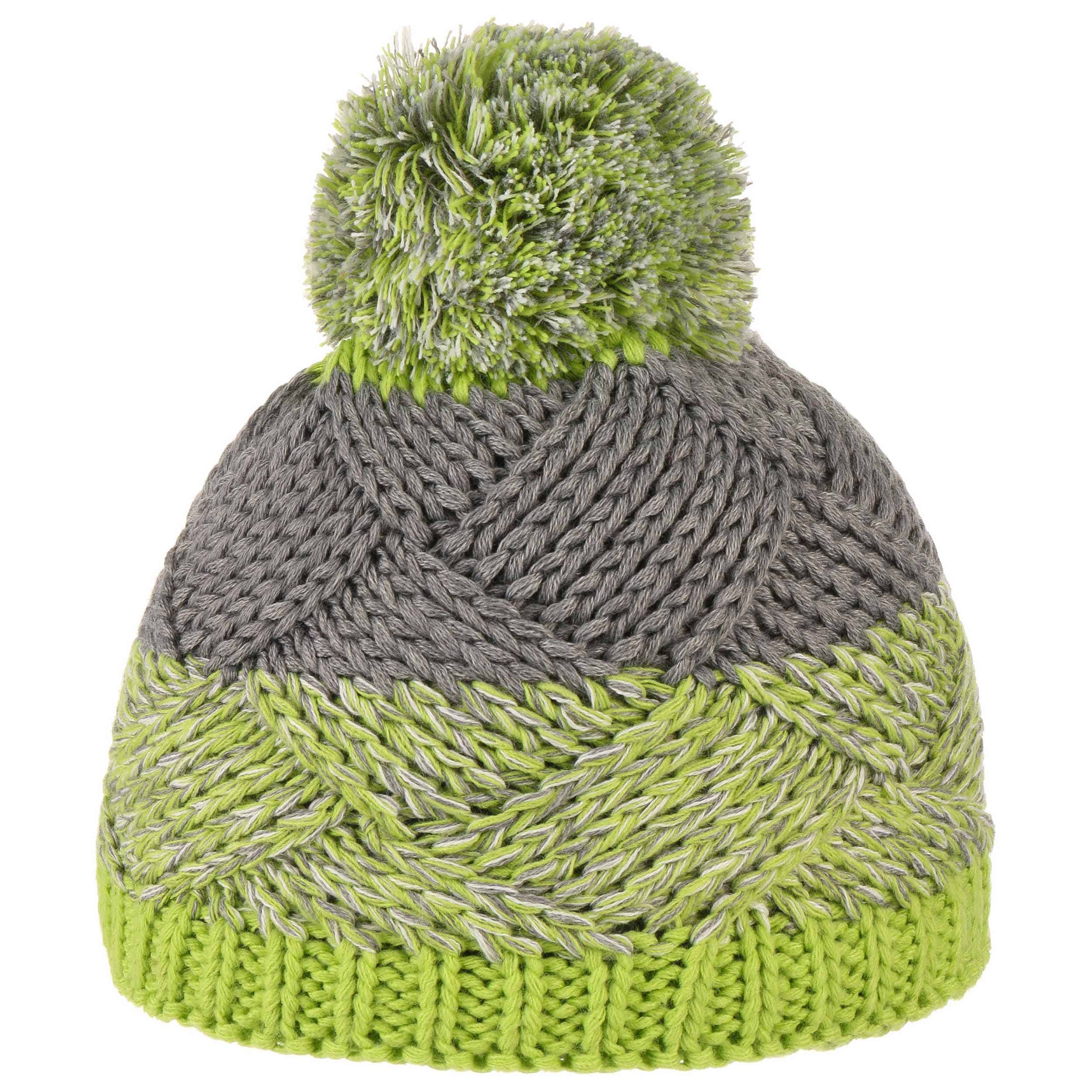 green pom pom hat