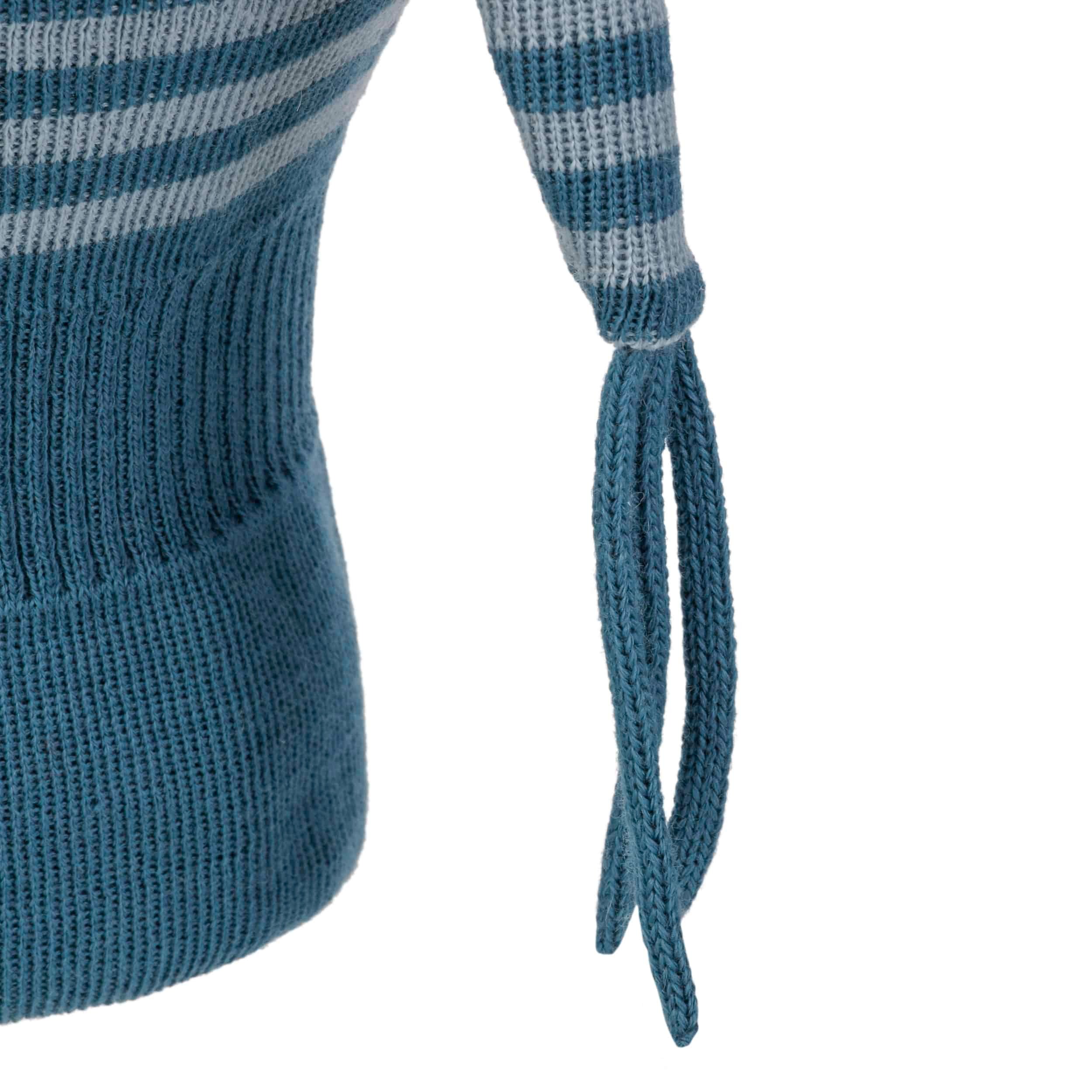 Maximo MINI-Schlupfmütze Aus Merinowolle Mit Windstopper – 2-farbiges Ringelmuster, Made In Germany, Für Jungen