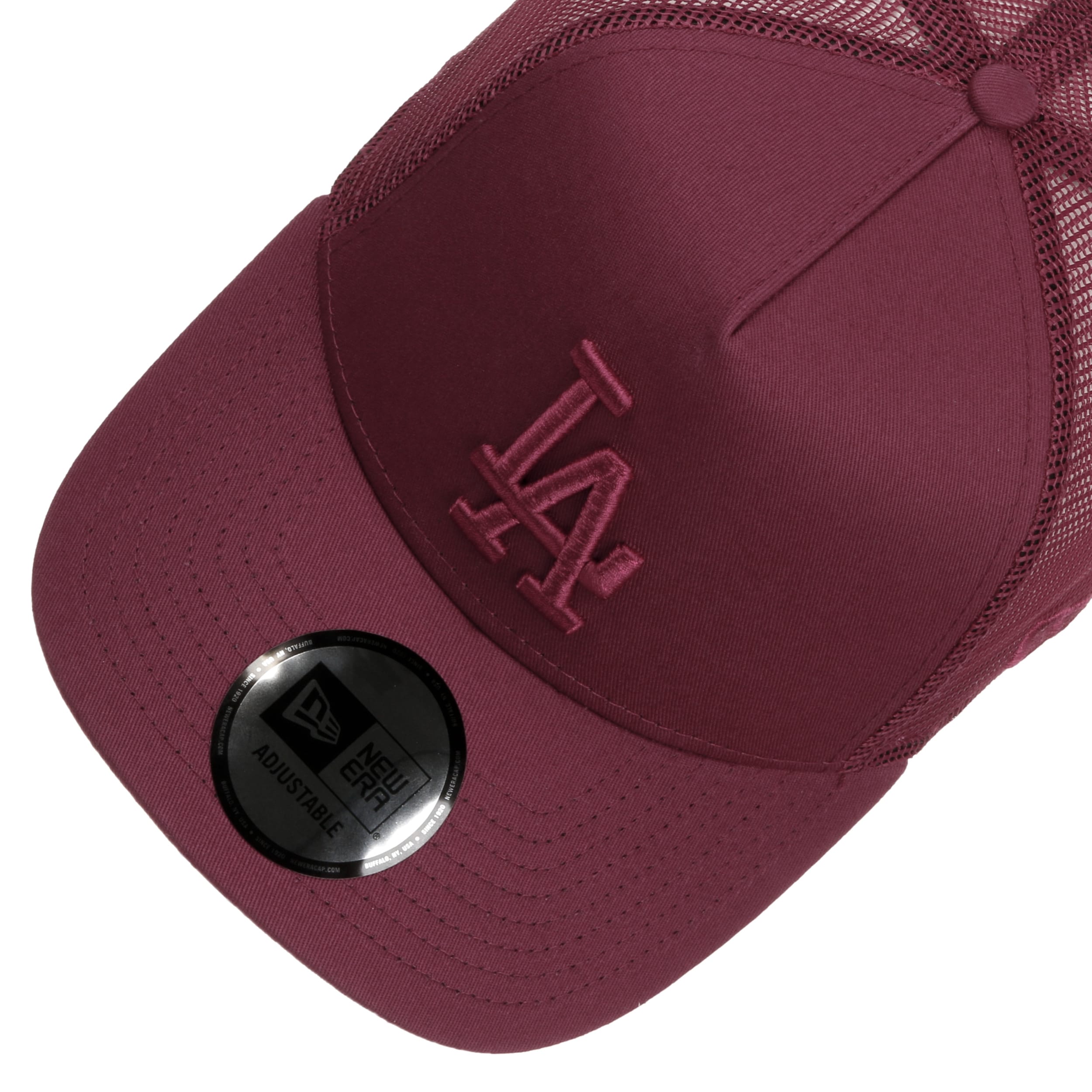 New Era LA Dodgers Cap | Trucker Cap Dunkelrot | Verstellbare Größe