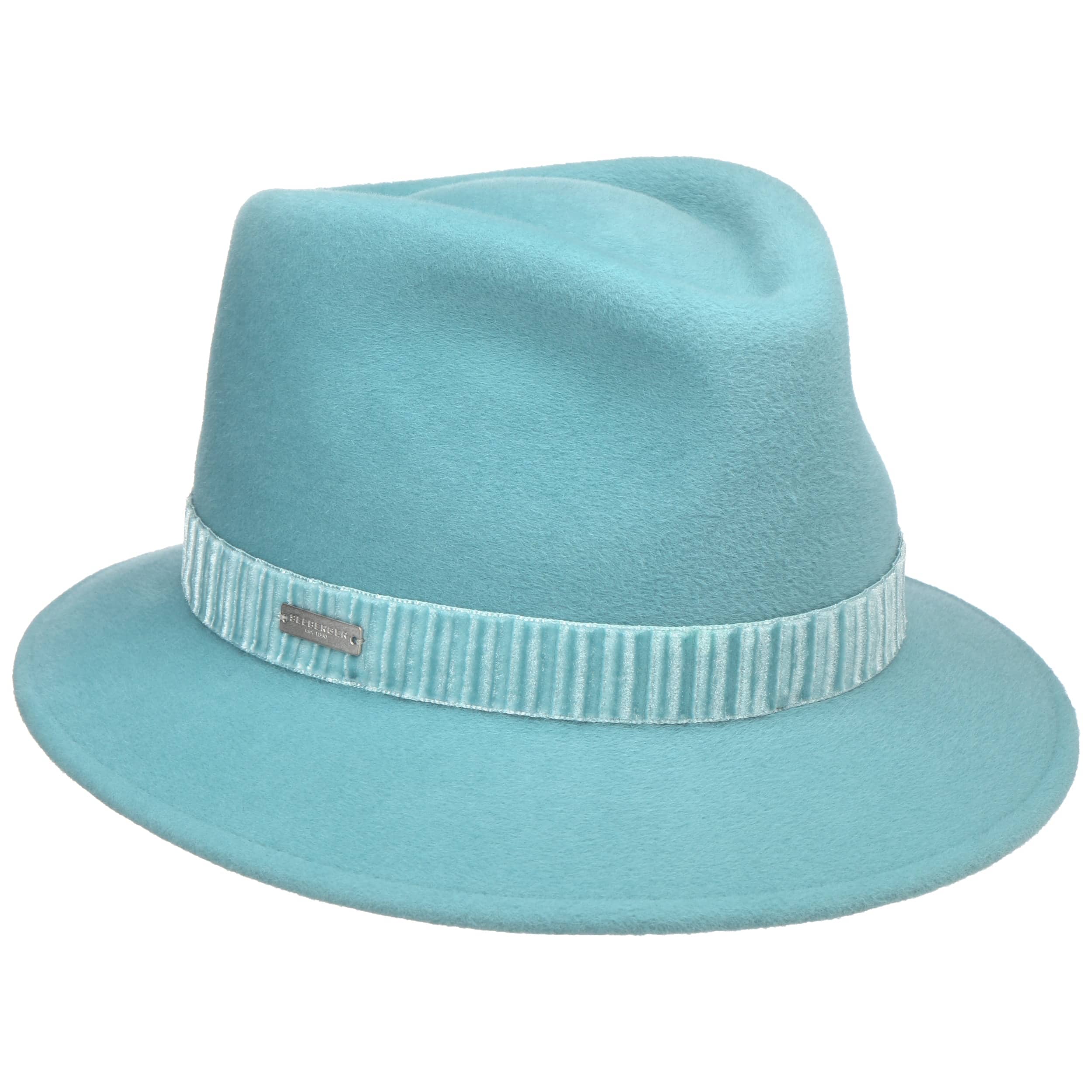 teal felt hat