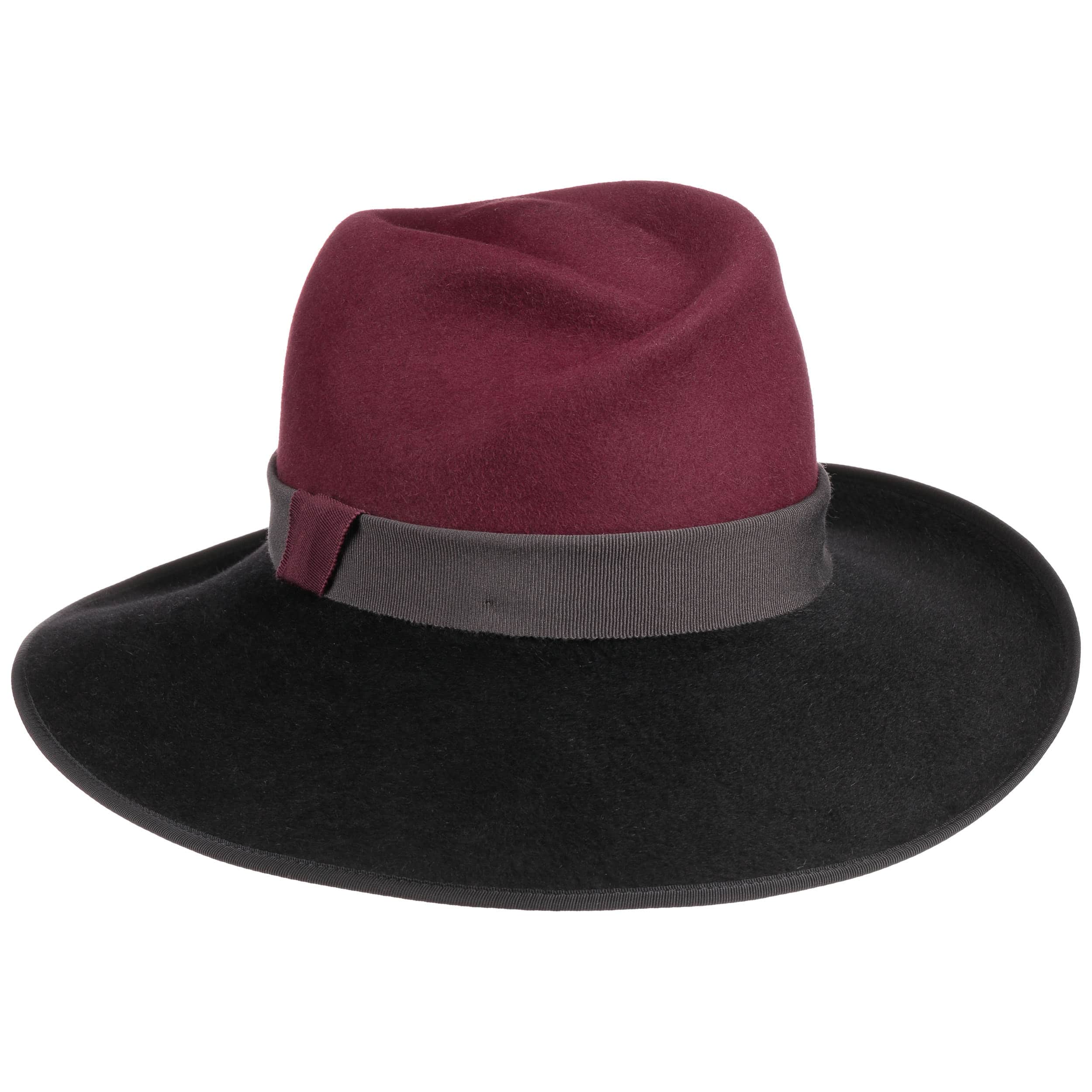 burgundy felt hat