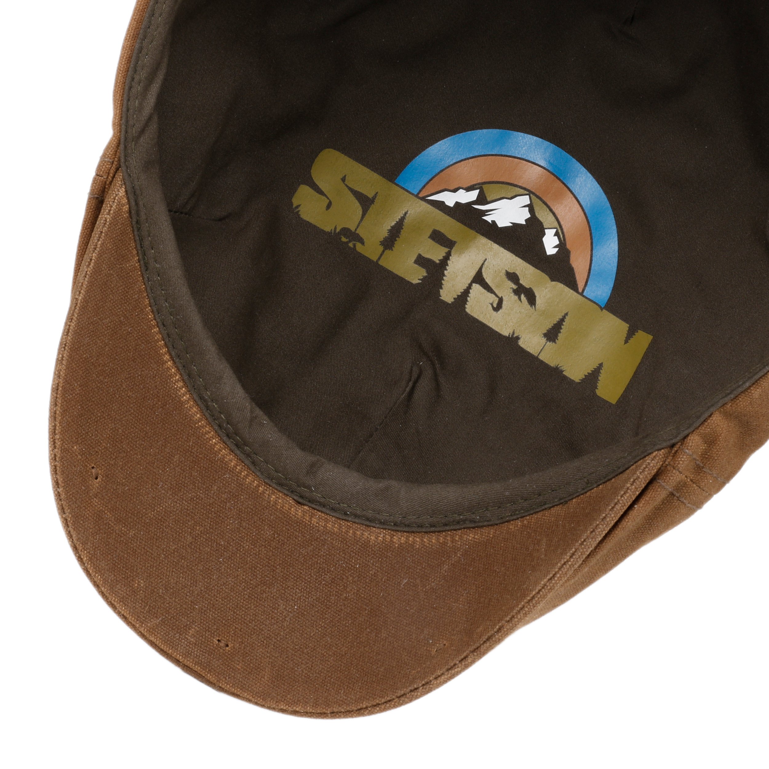 Stetson Casquette Waxed Organic Cotton Homme - Made in The EU en Coton Gavroche de Soleil avec visière, Doublure Hiver Automne Printemps Été Printemps-été - 55 cm Olive foncé
