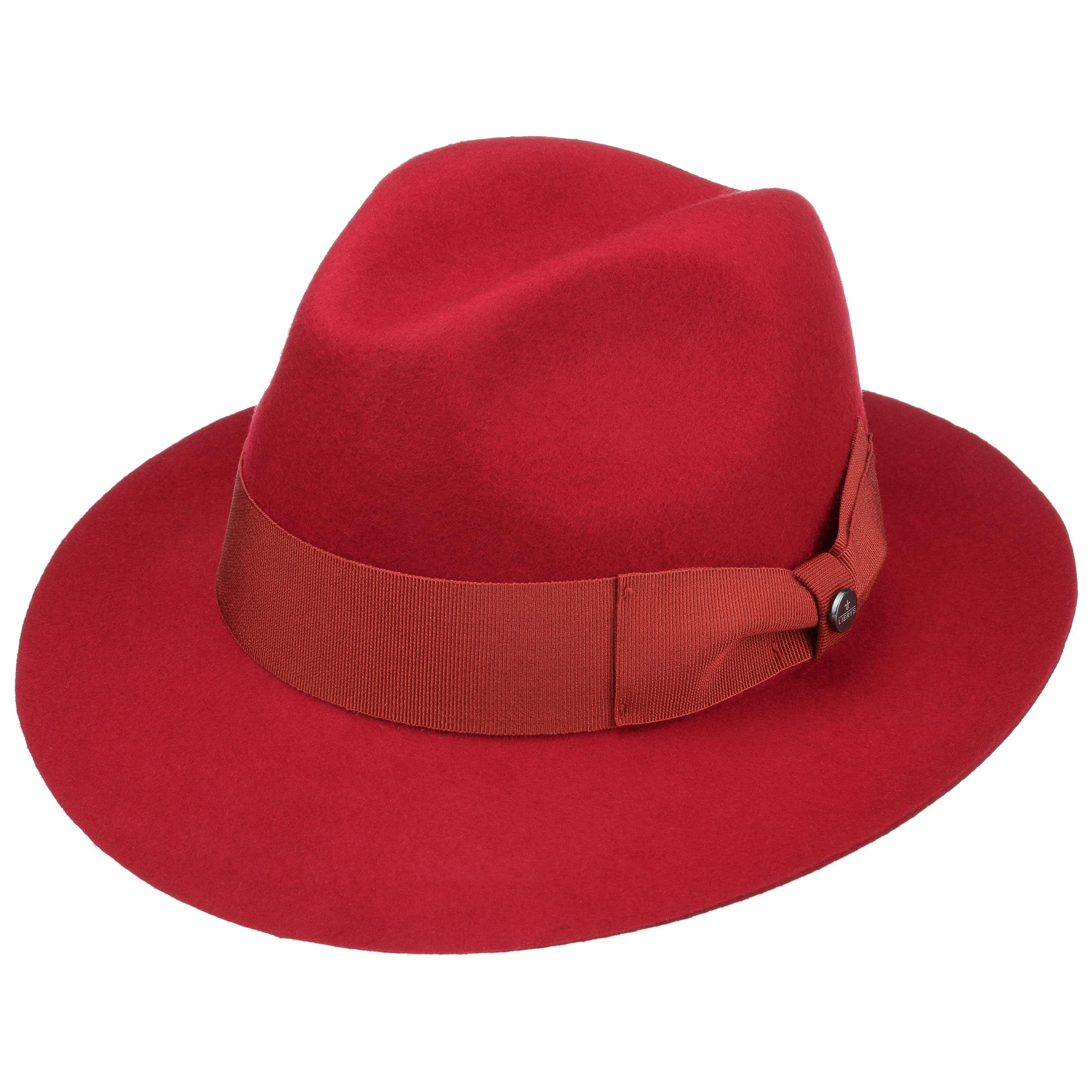 dark red fedora hat