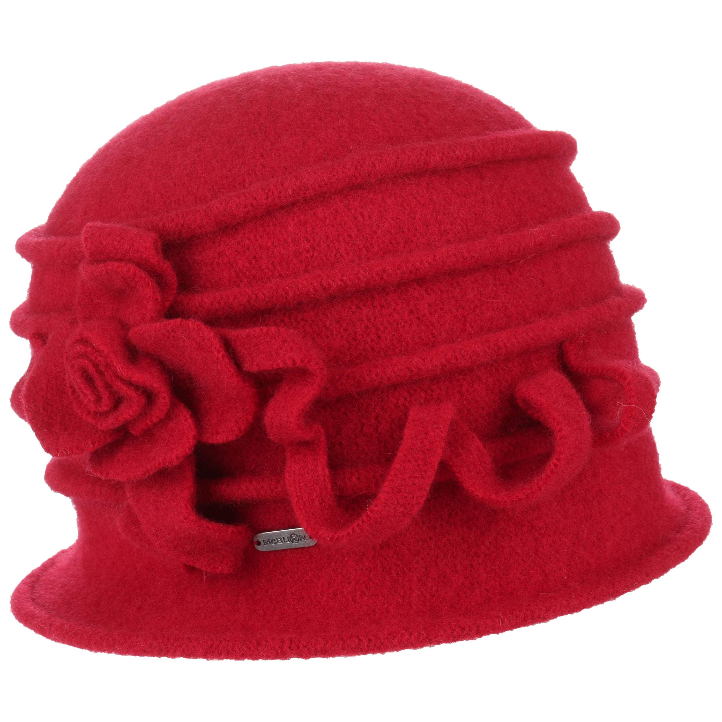 red felt cloche hat