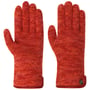 Walkhandschuhe mit Lederpaspel by Roeckl rot-meliert
