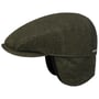 Kent Wool Ohrenklappen Flatcap by Stetson dunkelgrün
