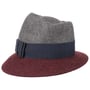 Asym Twotone Wollfilzhut by Lierys dunkelgrau-bordeaux