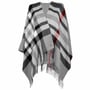 Checked Pattern Karoponcho by Fraas grau
