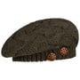 Jil Strikket Beret med Knapper by Lierys olivengrønn