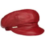 Lær Newsboy Cap by Seeberger rød