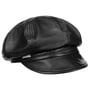 Lær Newsboy Cap by Seeberger svart