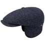 Hatteras Classic Ear Flaps Flat Cap by Stetson sort-blå