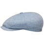 Hatteras Classic Leinen Flatcap by Stetson hellblau