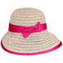 Strohhut mit Sinamay-Schleife by Seeberger pink