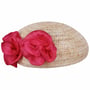 Papierstroh-Baske mit Sinamay-Blüten by Seeberger pink