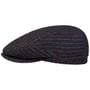 Woolen Stripe Driver Flatcap by Stetson dunkelblau