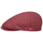 Sidney Leinen Stripes Flatcap by Mayser rot