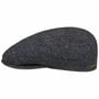 Kent Herringbone Stripe Flatcap by Stetson dunkelblau