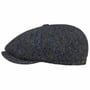 Hatteras Herringbone Stripe Flatcap by Stetson dunkelblau